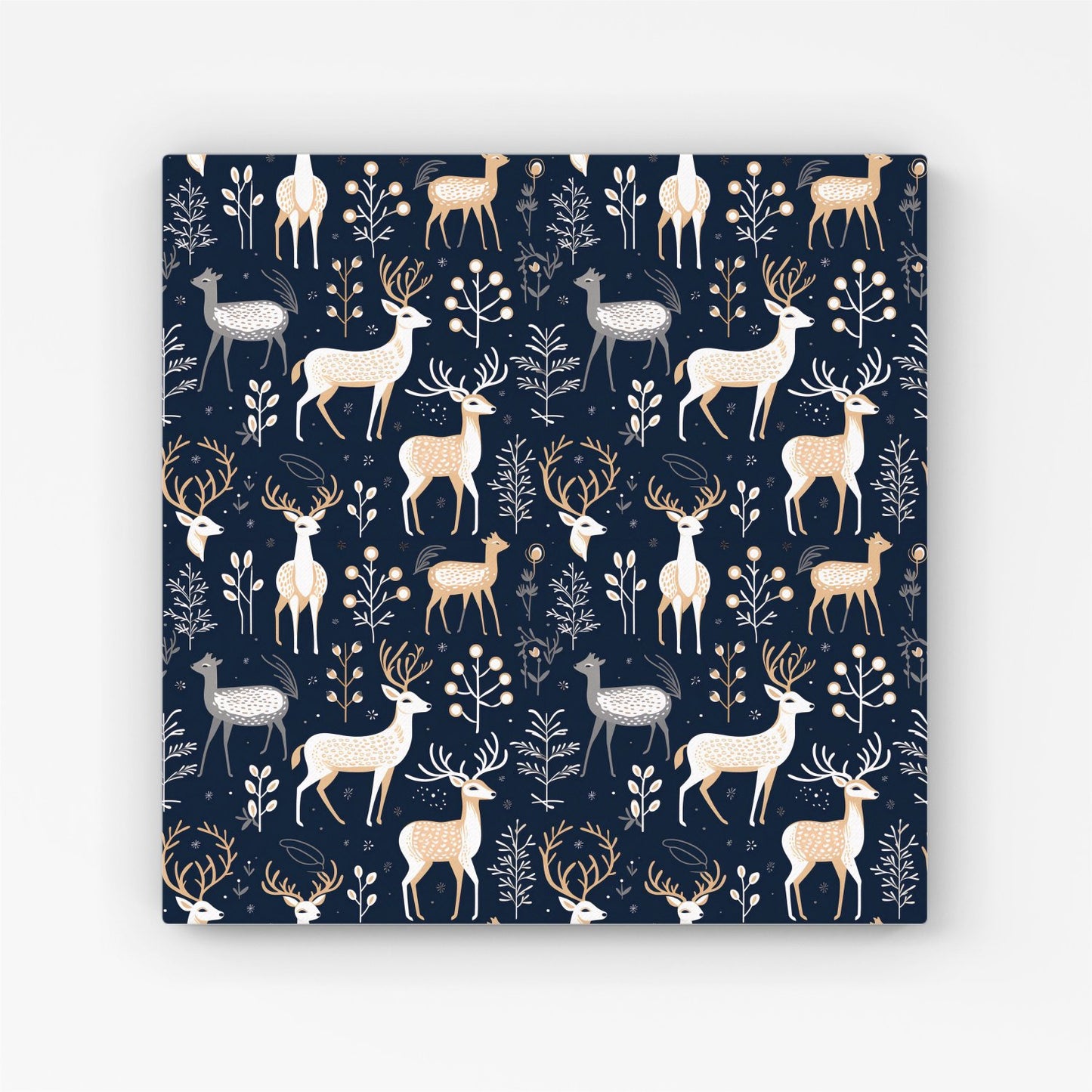 Reindeer, Whimsical, Illustration Pattern Canvas