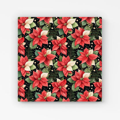 Poinsettia, Watercolor Style Canvas