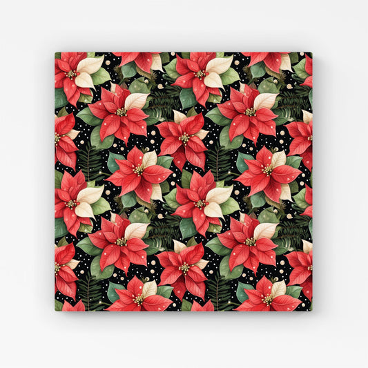 Poinsettia, Watercolor Style Canvas