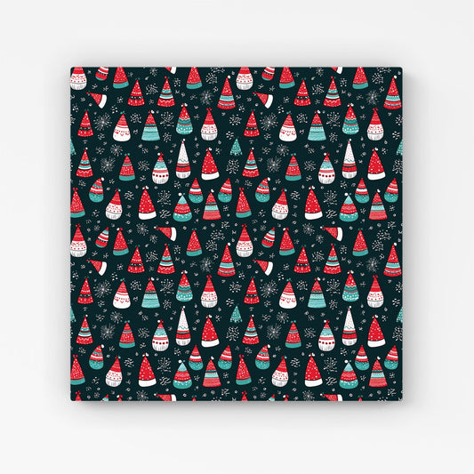 Hand Drawn Cheerful Santa Hats Canvas