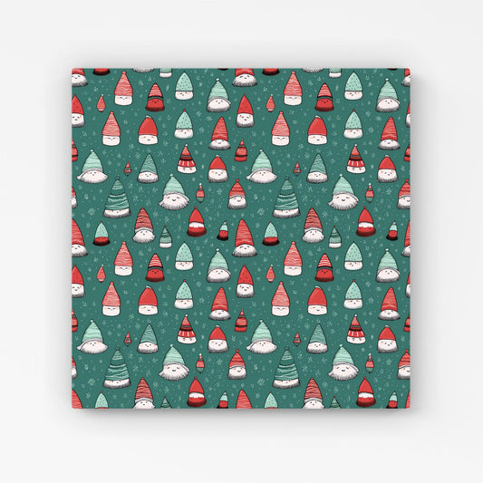 Hand Drawn Joyful Santa Hats Canvas