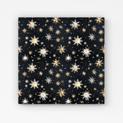 Silver Gold Snowflake Pattern Canvas