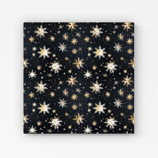 Silver Gold Snowflake Pattern Canvas