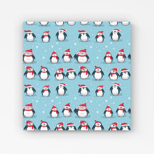 Adorable Santa Penguins Canvas