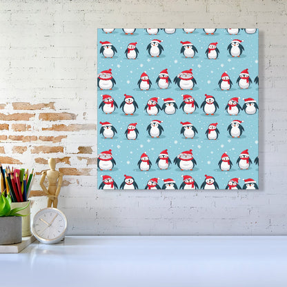 Adorable Santa Penguins Canvas