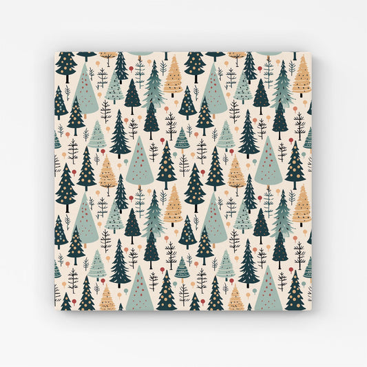 Boho Inspired Christmas Tree Pattern Canvas