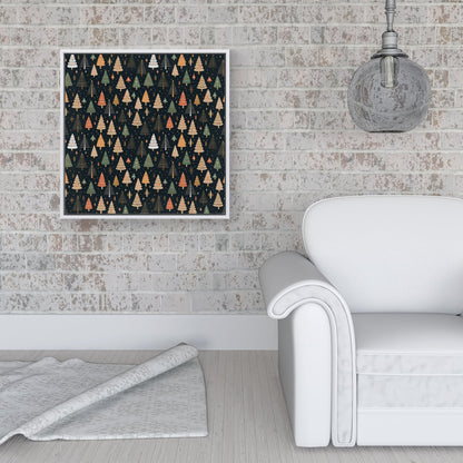 Boho Inspired Christmas Trees Framed Canvas