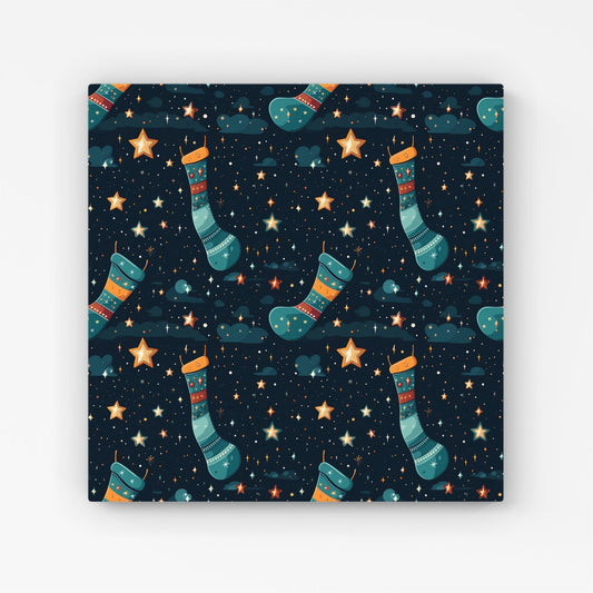 Christmas Stocking In A Starry Night Sky Canvas