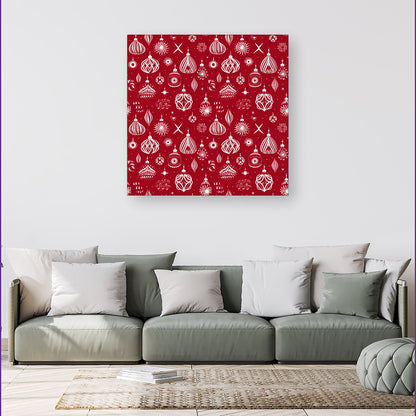 Red Christmas Decorations Pattern Canvas