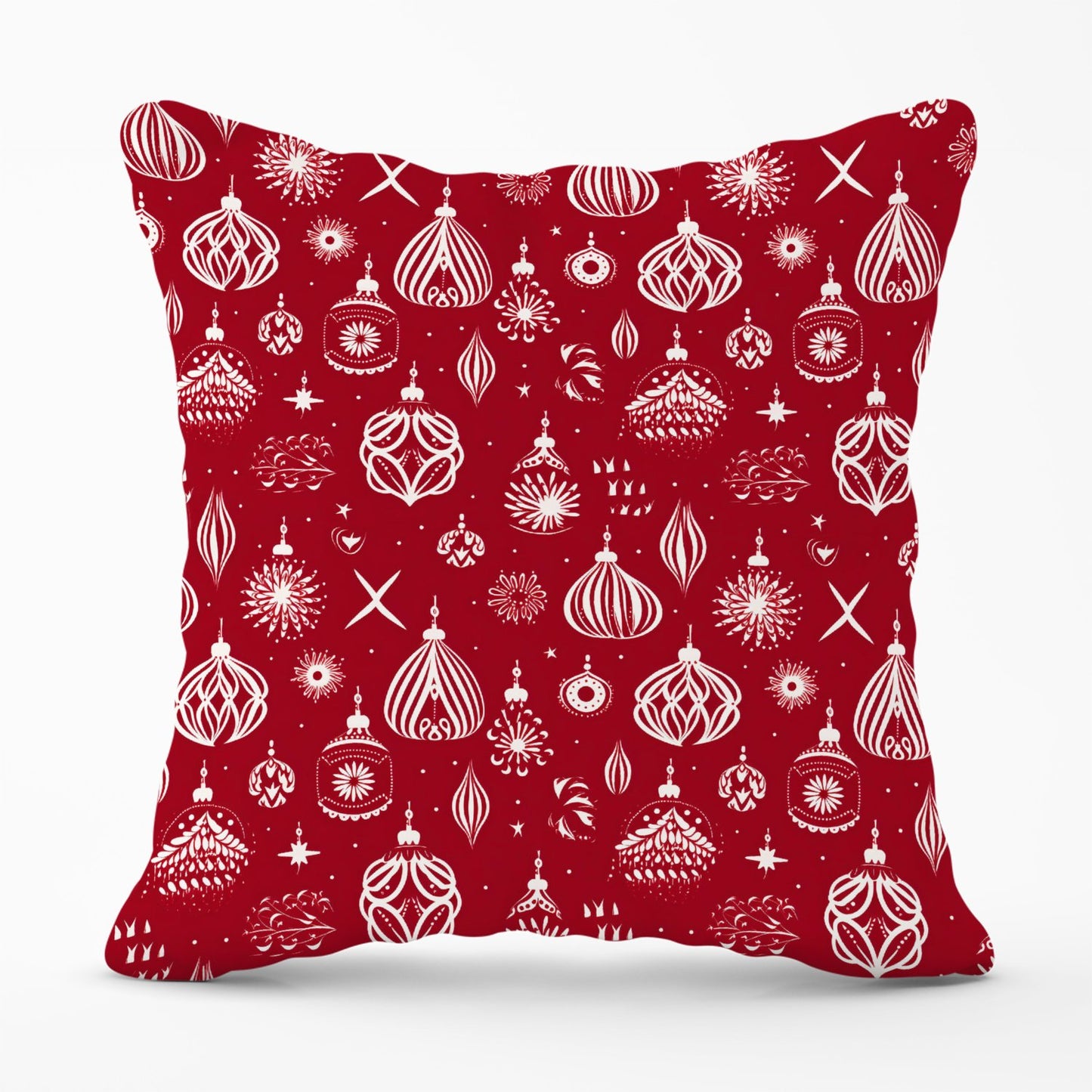 Red Christmas Decorations Pattern Outdoor Cushion