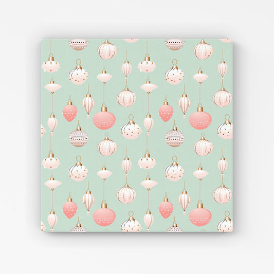Christmas Decorations Pink And Green Canvas