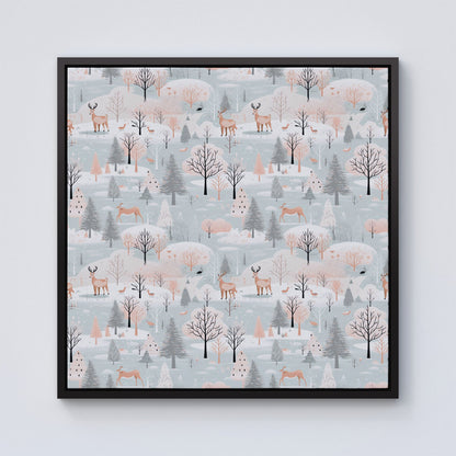 Whimsical Christmas Winter Wonderland Framed Canvas