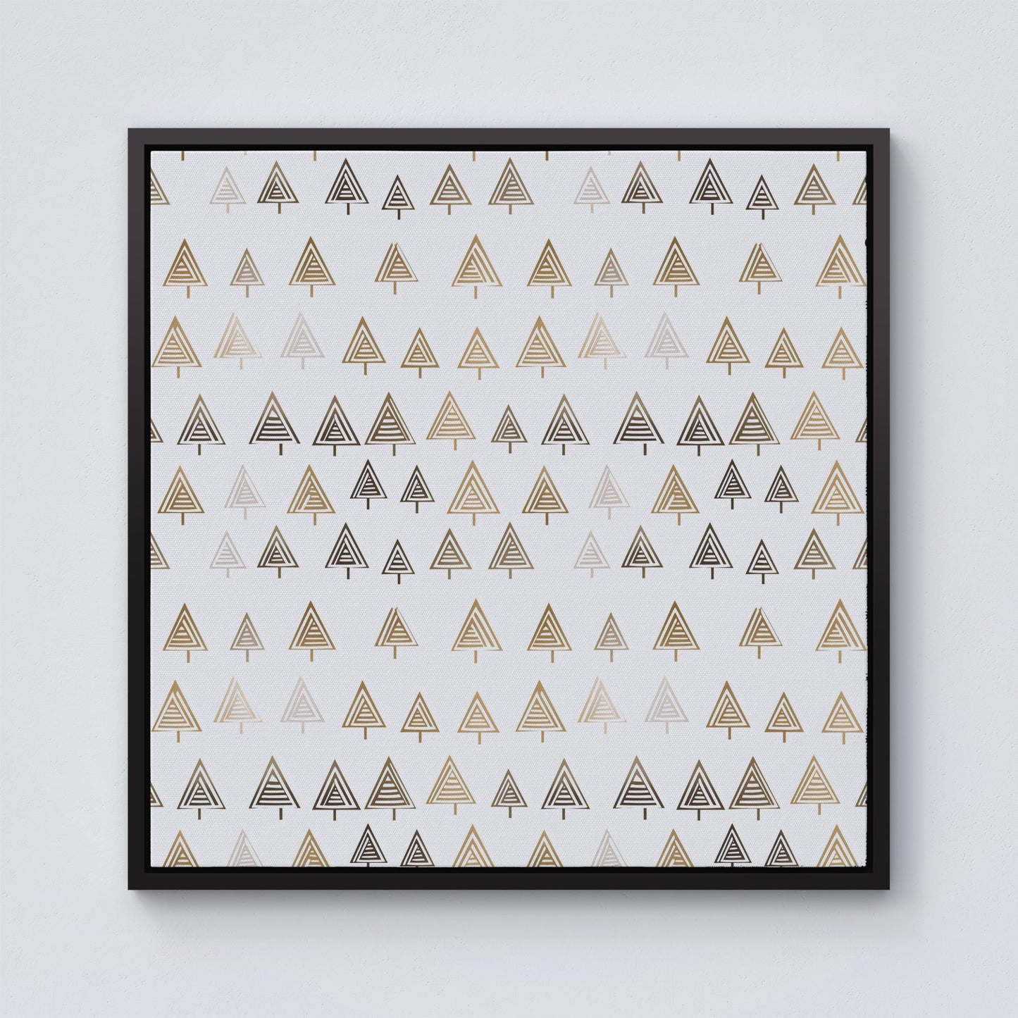 Geometric Christmas Tree Pattern Framed Canvas