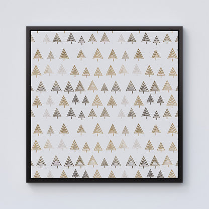 Geometric Christmas Tree Pattern Framed Canvas