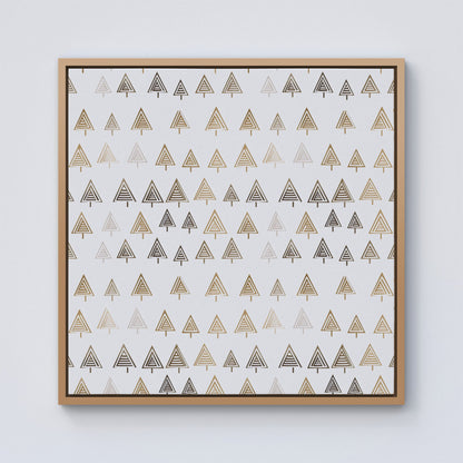 Geometric Christmas Tree Pattern Framed Canvas