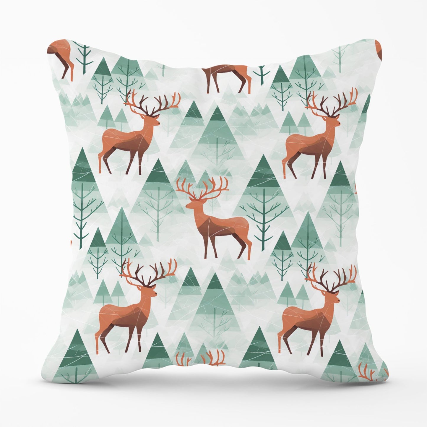 Reindeer On A Snowy Landscape Outdoor Cushion