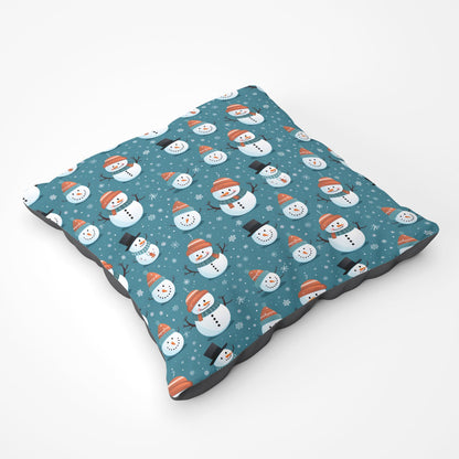 Jolly Christmas Snowmen Floor Cushion
