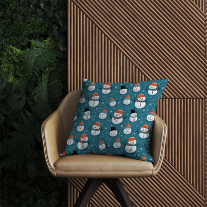 Jolly Christmas Snowmen Outdoor Cushion