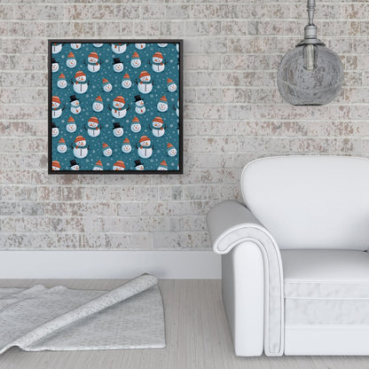 Jolly Christmas Snowmen Framed Canvas