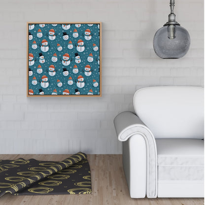 Jolly Christmas Snowmen Framed Canvas