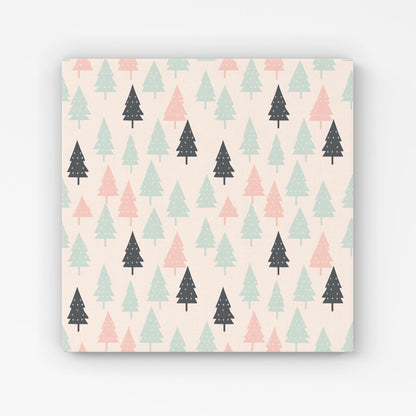 Christmas Tree Silhouette Pattern Canvas