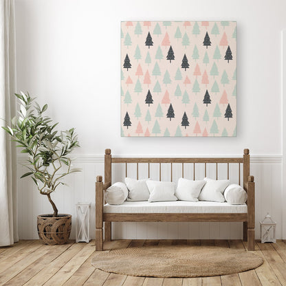 Christmas Tree Silhouette Pattern Canvas