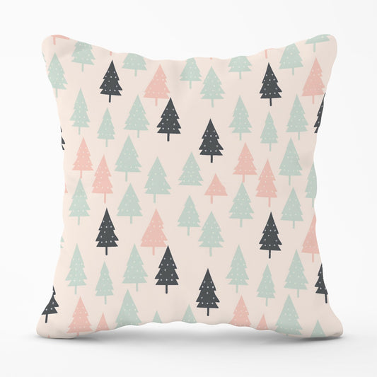 Christmas Tree Silhouette Pattern Outdoor Cushion