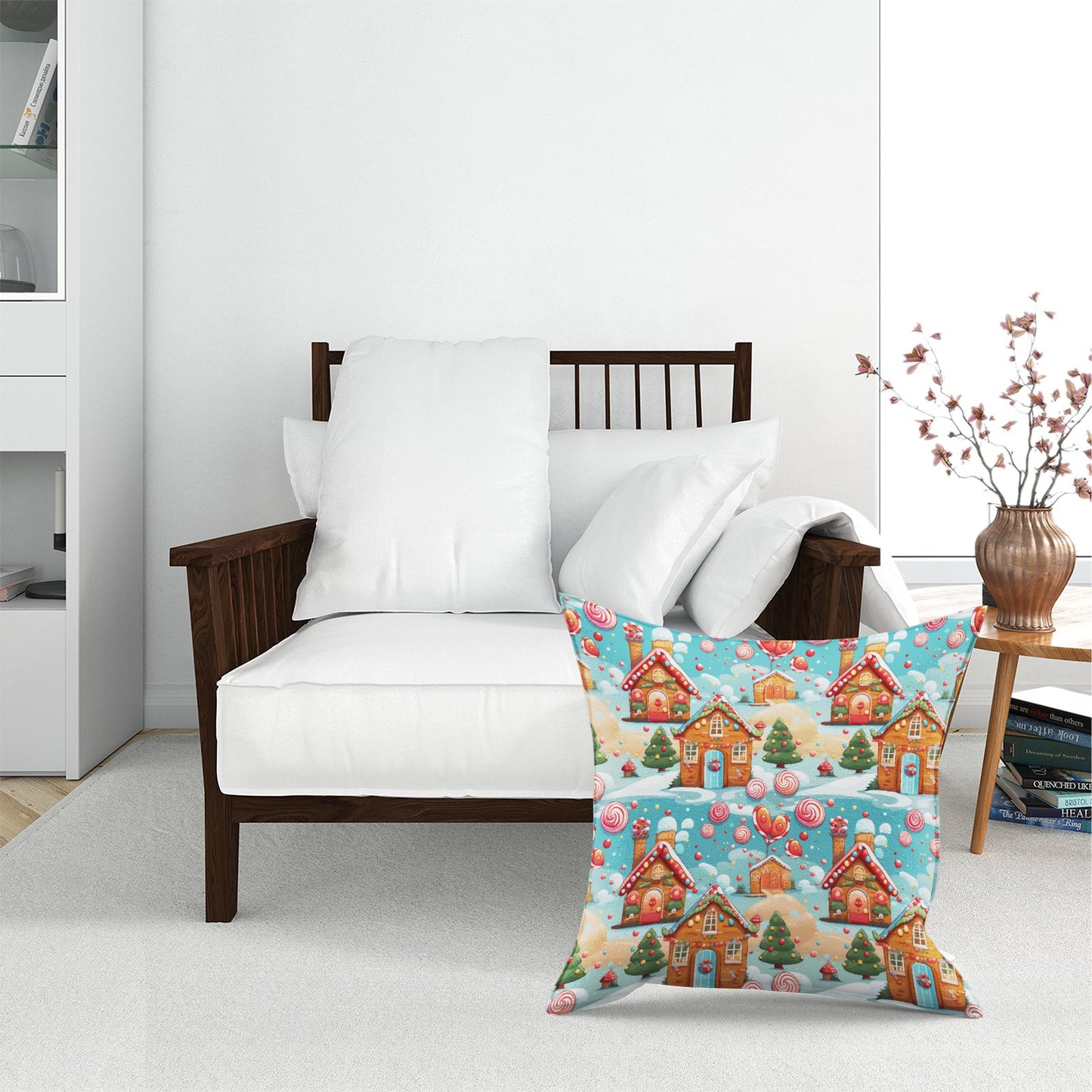 Christmas Gingerbread House Floor Cushion