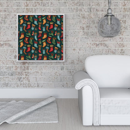 Christmas Stockings Framed Canvas