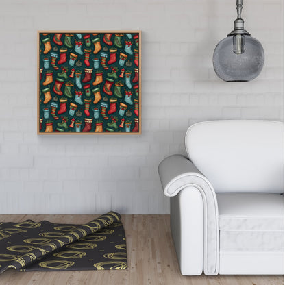 Christmas Stockings Framed Canvas