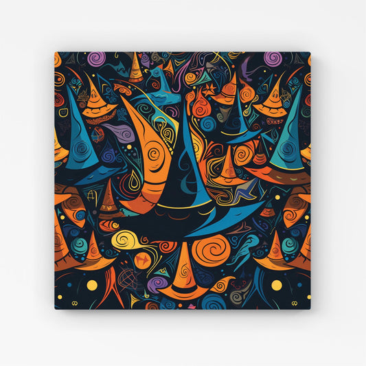 Imaginative Abstract Witches Hats Canvas