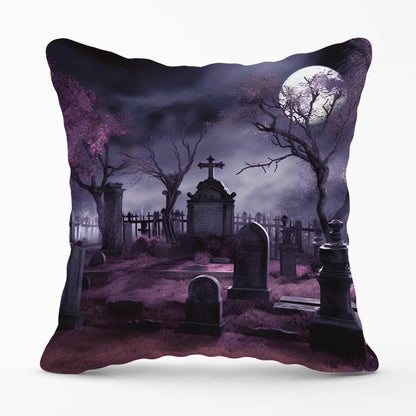 Witchs Moonlit Cemetery Design Outdoor Cushion