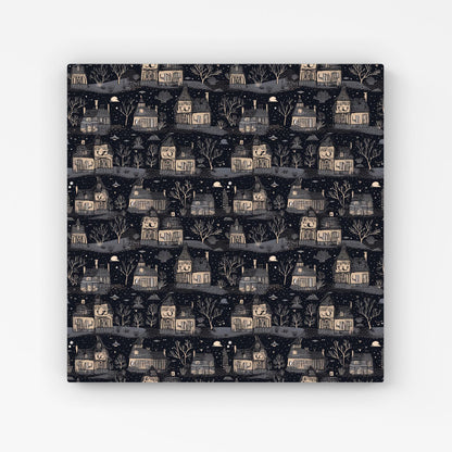 Spooky Haunted Houses Canvas