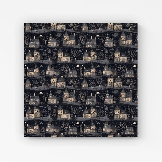 Spooky Haunted Houses Canvas