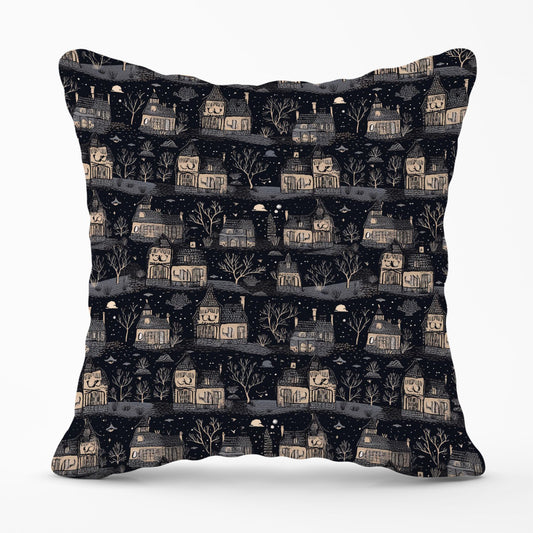 Spooky Haunted Houses Outdoor Cushion