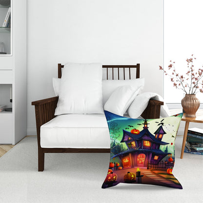 Spooky Halloween House Floor Cushion