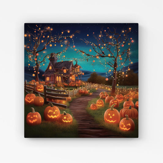 Enchanted Hallowen Pumpkin Patch Canvas