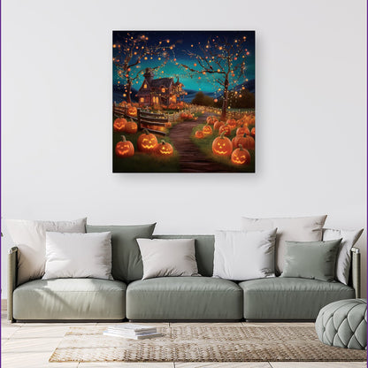 Enchanted Hallowen Pumpkin Patch Canvas