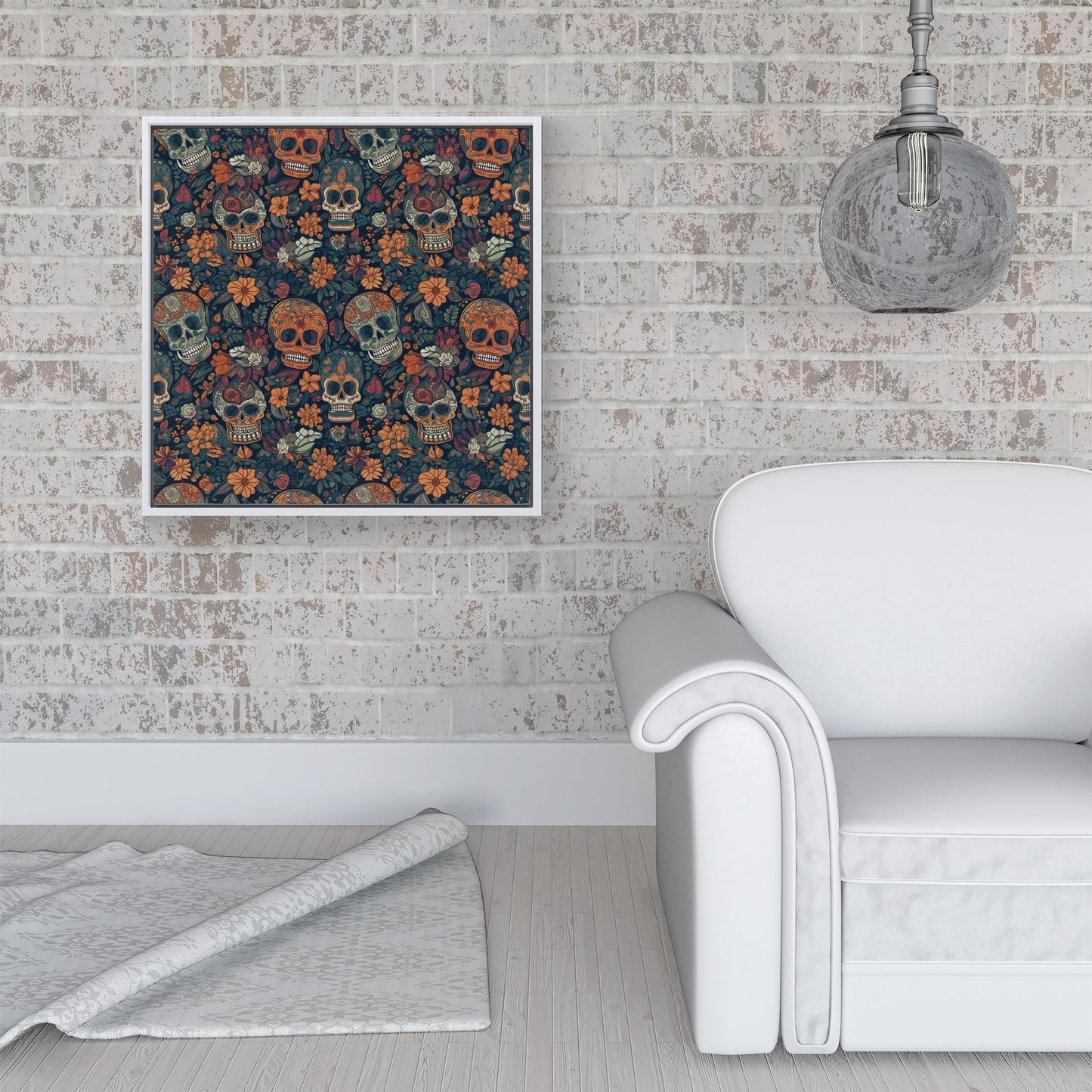Dia De Los Muertos Skulls Framed Canvas