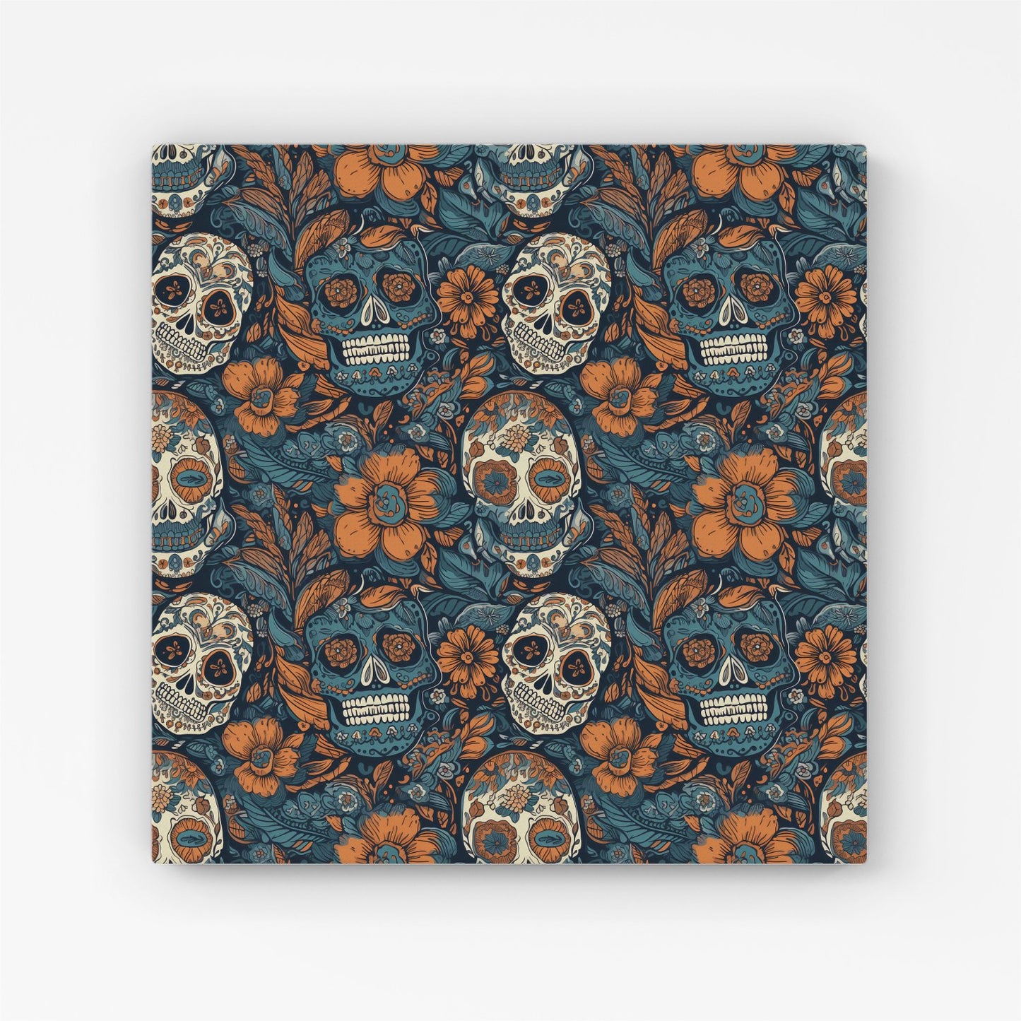 Dia De Los Muertos Skulls Pattern Canvas