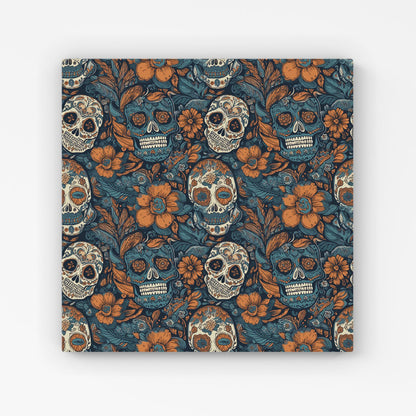 Dia De Los Muertos Skulls Pattern Canvas