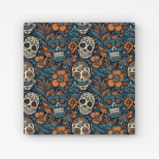 Dia De Los Muertos Skulls Pattern Canvas