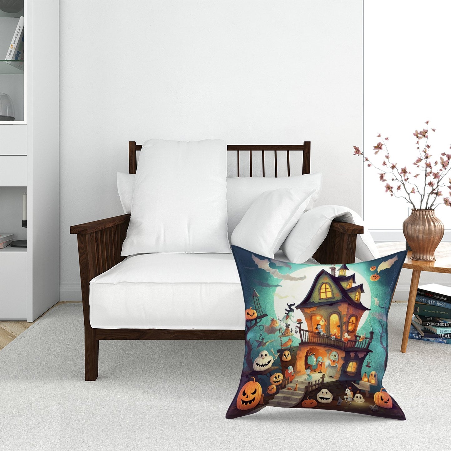 Illustrations A Whimsical Haunted House Floor Cushion