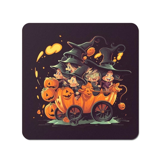 A Magical Pumpkin Carriage Coasters