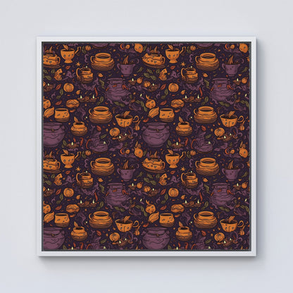 Wicked Witches Bubbling Cauldrons Framed Canvas