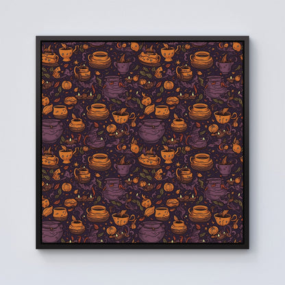 Wicked Witches Bubbling Cauldrons Framed Canvas
