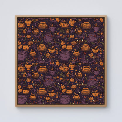 Wicked Witches Bubbling Cauldrons Framed Canvas