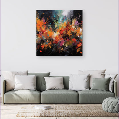 A Vibrant Abstract Painting Canvas