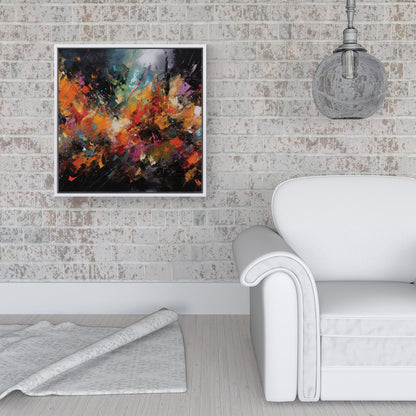 A Vibrant Abstract Painting Framed Canvas