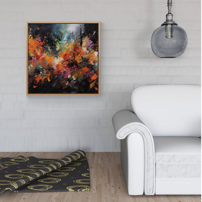A Vibrant Abstract Painting Framed Canvas